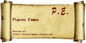 Pupos Emma névjegykártya