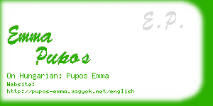 emma pupos business card